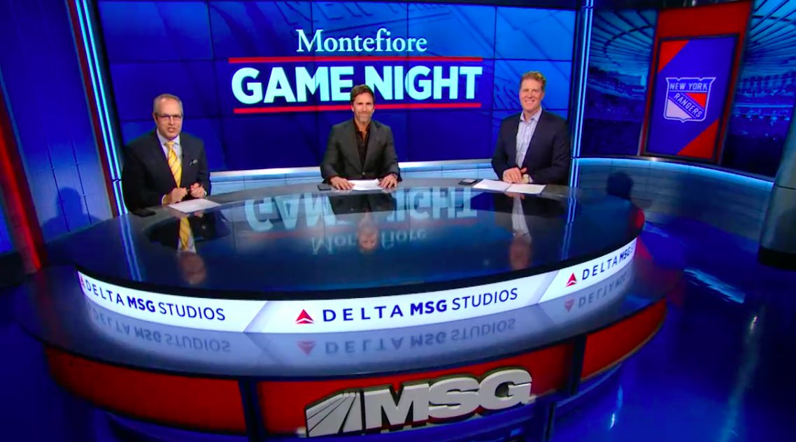HLundqvist's tweet photo. For 15 years it was all about playing Rangers hockey, it’s now time to TALK Rangers hockey. Really happy to join @msgnetwork this season to discuss and stay connected to the game. 
See you tomorrow at 6pm at @msgnetwork #homeopener #LGR 🔴⚪️🔵 https://t.co/2nTnY5zouR