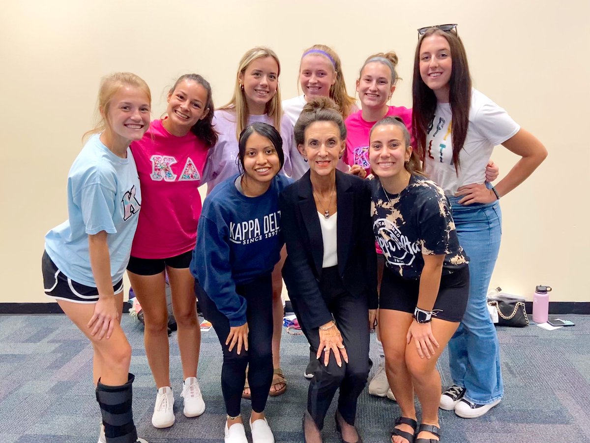 KDgammaXi's tweet photo. We had the honor of welcoming home sister Dr. Katheryn (Pfisterer) Darr ‘74 at her scholarly lecture last night! She discussed “Violence in the Hebrew Bible” and shared her fun times at Wesleyan. @KyWesleyan 
••••
#kappadelta #sisterhood #kdbcia #goconfidently #kwc https://t.co/2aojNGXKS5