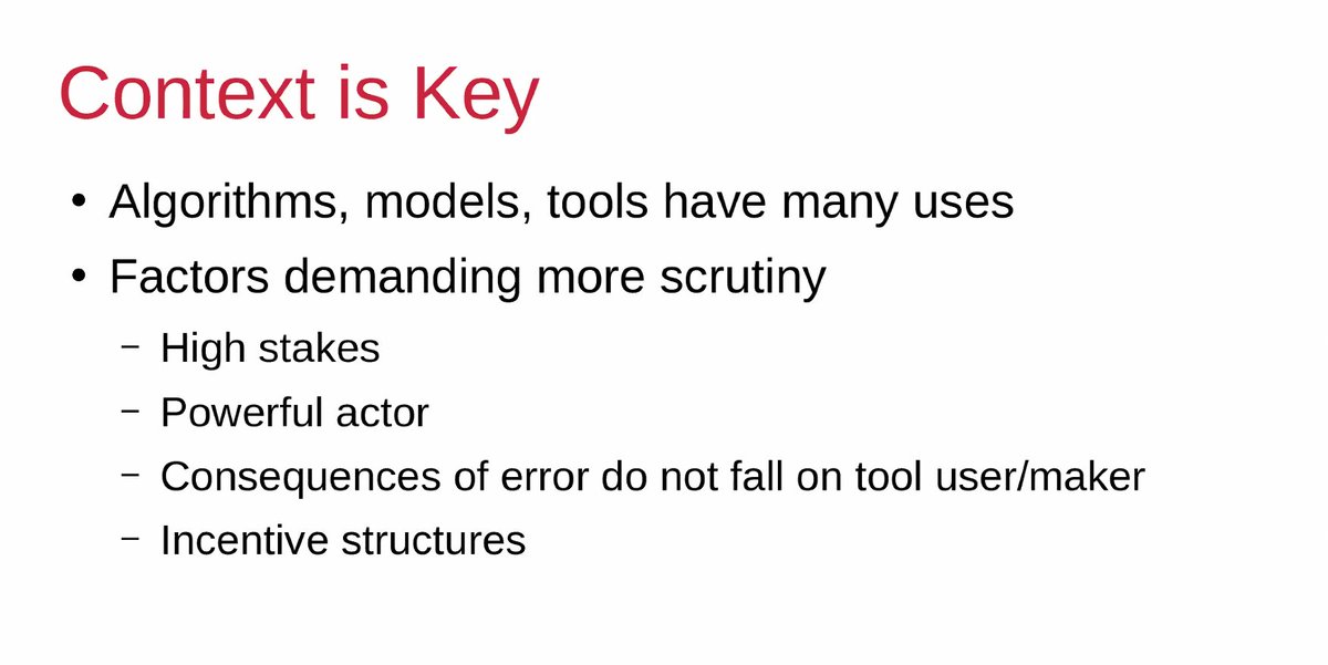 Context of algorithm use is key! -- Kit Walsh @prilkit #Justinfrastructures