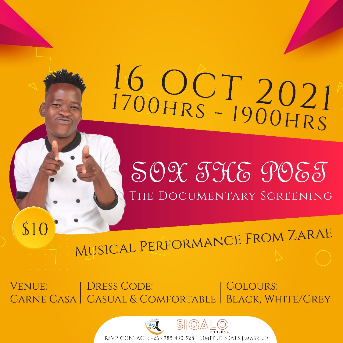 We launching our documentary with @PoetSox and Siqalo pictures. Make a date with us. @callmezarae will be performing 😊😊