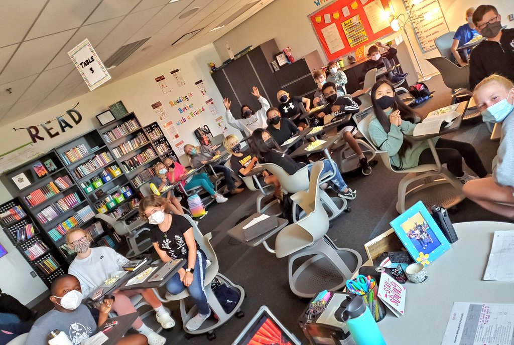 MrsKomp's tweet image. Students wrote realistic fiction stories, then created book trailers to promote their writing. Today we watched them and enjoyed some popcorn! My favorite days are writing celebration days! 🎉 @TCRWP #UnitsofStudy