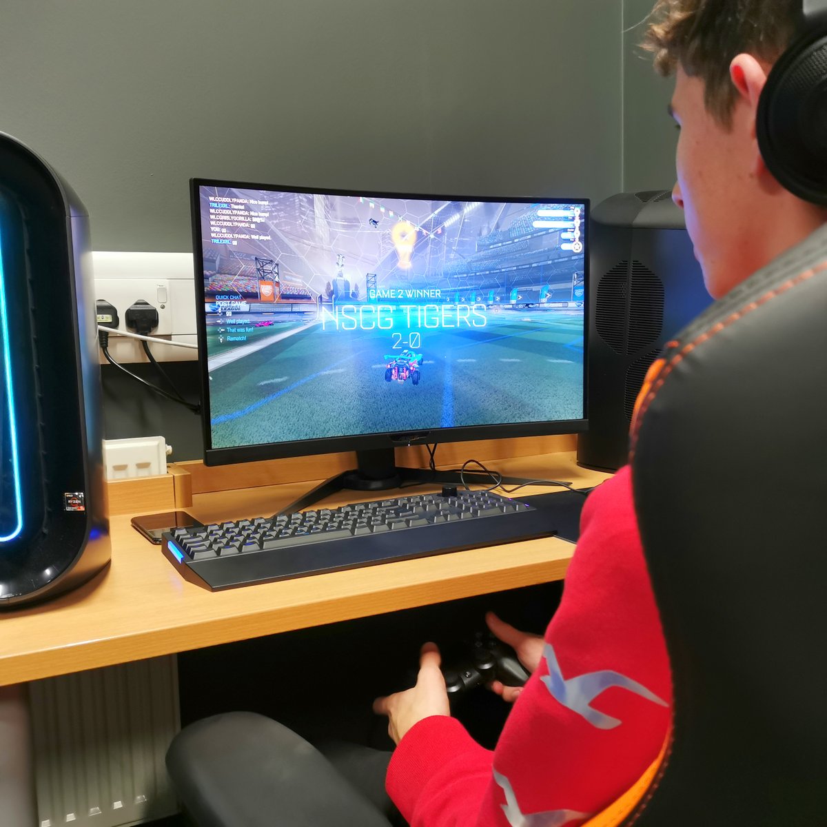NSCGTigers's tweet photo. Great game tonight in a @British_Esports match for Rocket League! Can't wait to take on our division champs next week.
@RLEsports  #StudentChamps https://t.co/aRRAmI9Vfd