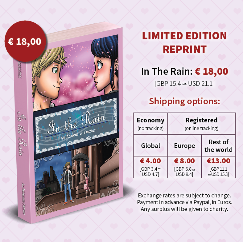 AdrienetteZ's tweet photo. We decided to reprint a few copies of our 1st Zine together with the 2nd!
In The Rain is also available as standalone. 
So, if you missed it — buy yours now!
https://t.co/J2yVZ2ixAI
#ml #miraculous🐞 #mlzine #adrienette #mlfanfic #mlfanart #sfw https://t.co/9uhiuIfRrZ
