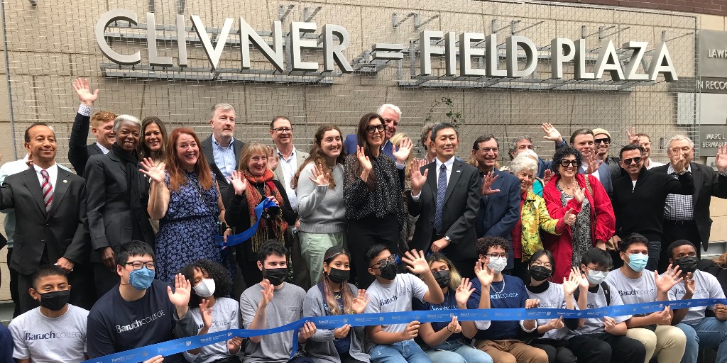 What an amazing celebration! Great to see so many vital partners for the Clivner=Field Plaza project including Baruch College President @DavidWuBaruch, NYC Council Member @CarlinaRivera former Baruch College President @MitchelWallerst and more! @NYCDDC @NYC_DOT @lizkreuger