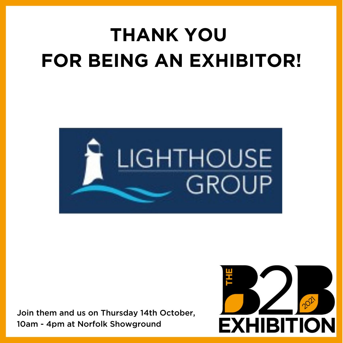 Join us and Lighthouse Group (Training and Development) at our B2B exhibition on 14 October. Free fast track visitor tickets available now! Register for your free tickets: norfolkchamber.co.uk/b2b #NorfolkB2B21 #NorfolkBusiness