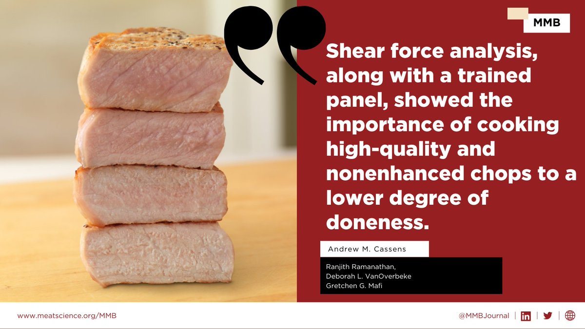 MMBJournal's tweet photo. So many things can affect fresh #pork quality! Does degree of doneness impact fresh pork of varying quality? Check out a study from @Ok_StateUniv on how packaging &amp; degree of doneness impact pork color &amp; palatability: https://t.co/NDT1gPqG6d

#NationalPorkMonth #Research #Meat https://t.co/Ggo2PtM40F