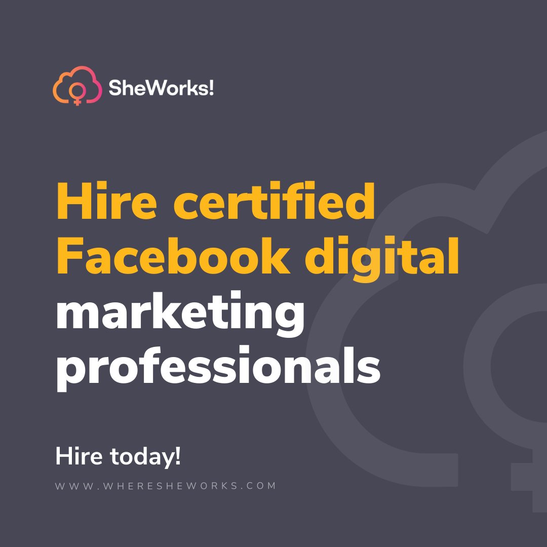 SheWorksCloud's tweet photo. Through SheWorks! in Tech, our program with Facebook, you will find the certified talent in digital marketing that you need to grow your business.
Hire the best certified professionals -> https://t.co/t1zWwdpSsH
#SheWorksinTech #MarketingDigital #CertifiedTalent #RemoteReady https://t.co/NhHDCD8BGm