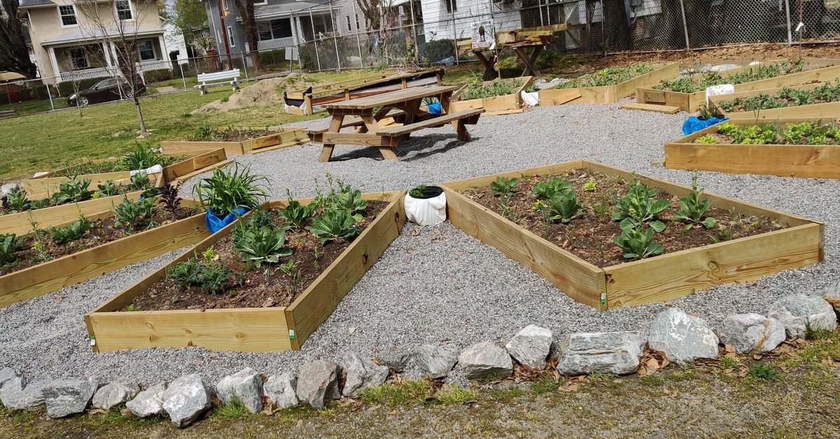 RenewRichmond's tweet photo. Thinking back to when we put this circular #schoolgarden together at Obama Elementary School. With limited space, we thought the shape fostered togetherness - making it a great place for students to gather. It also inspired us to be a little more creative. Shake things up! https://t.co/ASUt5Ao5YY