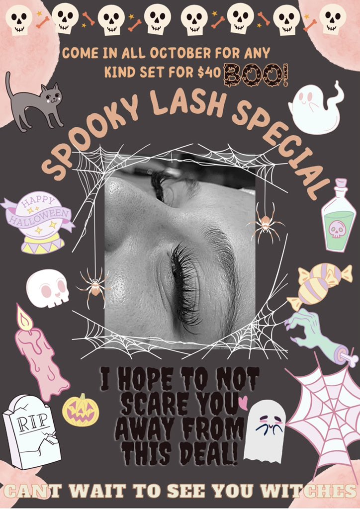 Esthiava's tweet photo. COME SEE ME THIS SPOOKY SEASON 🤩🎃🖤🕸  

#classicset #classiclashes #lashextensions #lashes #lashartist #lashtech #lashesextension #lashboss #gorgeous #wakeup #beautiful #flawless #natural #naturalset #smallbusiness #halloween #halloweenspecial #spookyseason #discount #volume https://t.co/GzC7NG4ss4