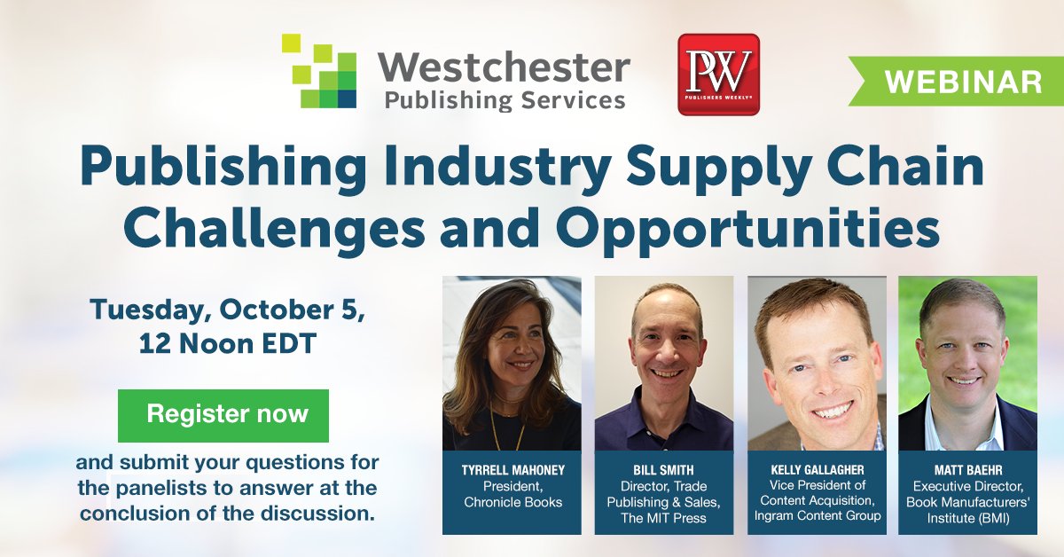 If you weren't able to attend last week's #supplychain21webinar that we co-hosted with <a href="/PublishersWkly/">Publishers Weekly</a>, featuring panelists from <a href="/ChronicleBooks/">Chronicle Books</a>, <a href="/BMIBook/">Book Manufacturers' Institute</a>, <a href="/IngramContent/">Ingram Content Group</a>, and <a href="/mitpress/">The MIT Press @mitpress.bsky.social</a>, (or if you want to watch again), the video is available here: youtube.com/watch?v=TwJ8Lh…