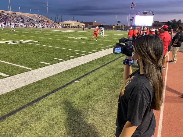 HHSMediaTech's tweet photo. Media Tech and MACA Students covering last weeks football game! Go cards!!🔴⚪️🔴⚪️ https://t.co/YtjnLo4sdJ