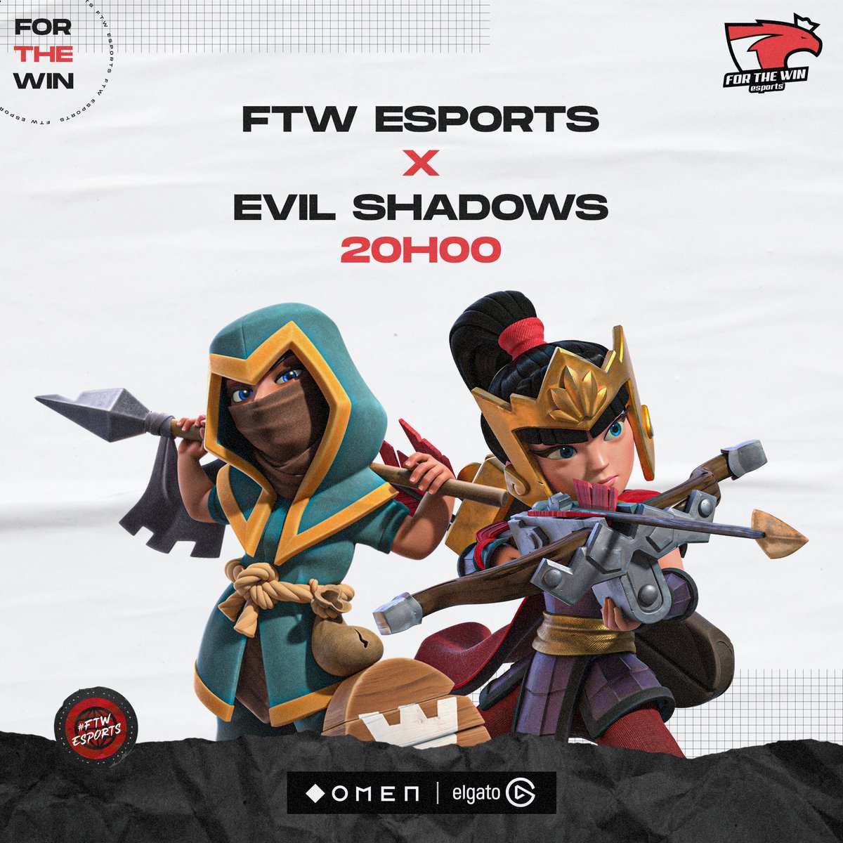 ftwesports's tweet photo. Esta tarde tambΓ©m a nossa Esports de @CoC_Portugal vai Γ guerra π Jogo para a @VVESPORT_Off Cup! π₯
ποΈ Ronda de 64
π #EvilShadows
π 20:00H
#ftwcoc #ftwesports #ftwarmy #OMENFTW #elgatoFTW https://t.co/mdAZvDMnx2