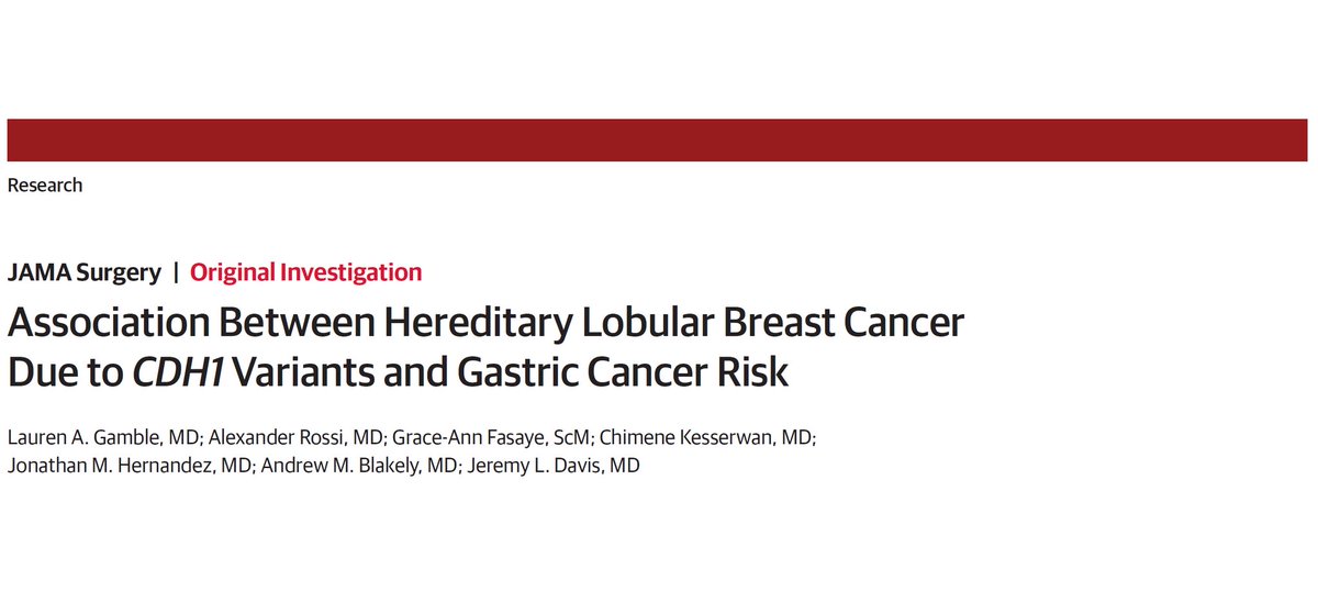 Jeremy L. Davis MD, FACS (@jeremyldavismd) on Twitter photo Terrific work by <a href="/LaurenGambleMD/">Lauren Gamble</a> on #hereditary #lobular breast cancer due to #CDH1 and #gastric cancer risk. bit.ly/2YIZBKV <a href="/NCICCR_SurgOnc/">NCI Surgical Oncology</a> <a href="/NCICCR_Foregut/">Foregut Team NIH</a> Terrific work by <a href="/LaurenGambleMD/">Lauren Gamble</a> on #hereditary #lobular breast cancer due to #CDH1 and #gastric cancer risk. bit.ly/2YIZBKV <a href="/NCICCR_SurgOnc/">NCI Surgical Oncology</a> <a href="/NCICCR_Foregut/">Foregut Team NIH</a>