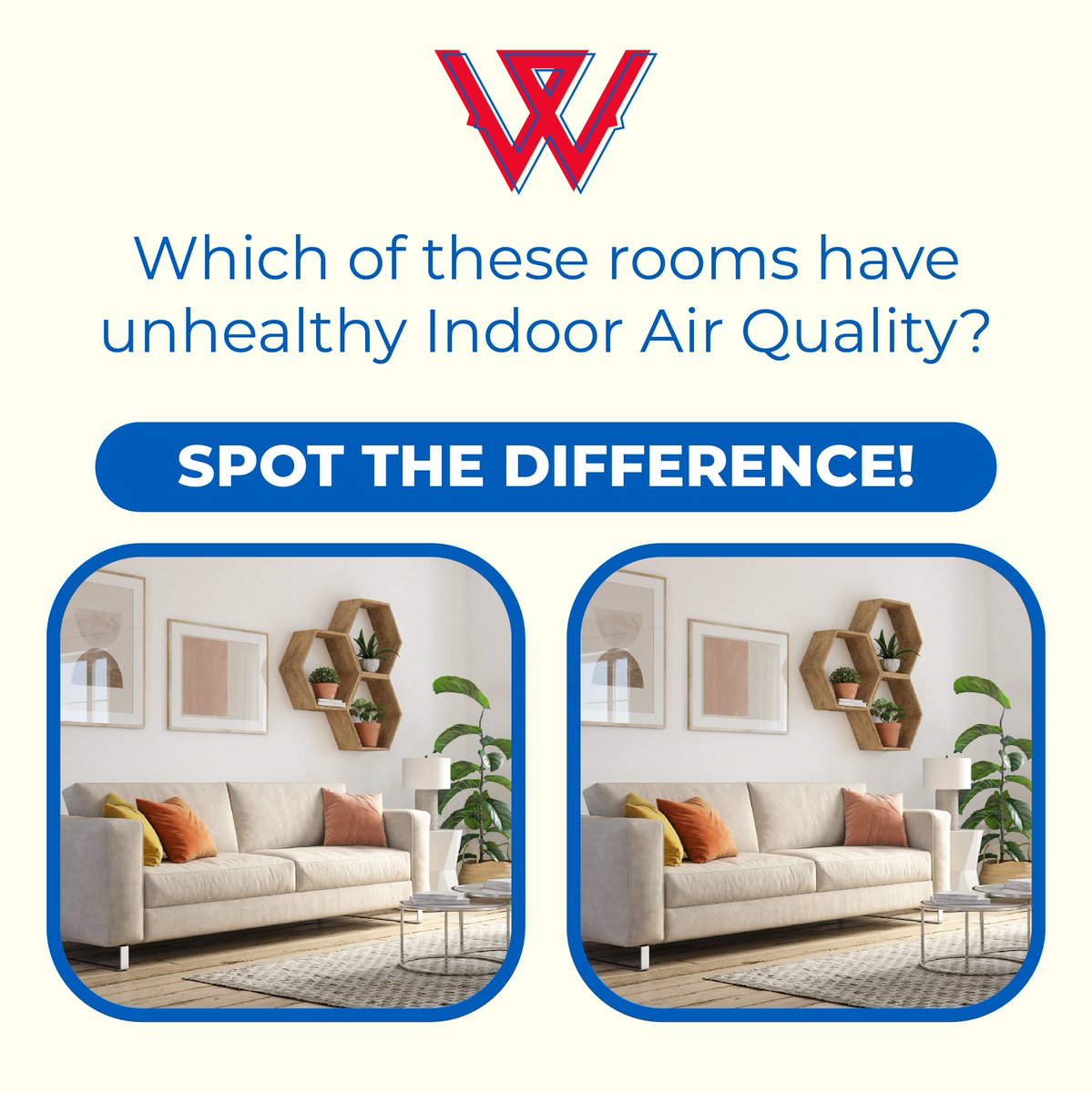 Let's play a game...
Which one of these rooms has unhealthy air quality??
If you can't tell, that's because unhealthy air isn't always visible! 

Give us a call to learn more about indoor air quality 🌬