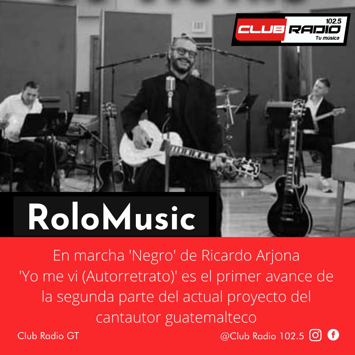 Club_Radio's tweet photo. #Rolomusic Blanco y Negro verá la luz al completo el próximo 3 de diciembre. Cada viernes antes de la publicación completa se irá estrenando un nuevo tema. El cantautor guatemalteco grabó ambos discos en los estudios Abbey Road en Londres.
#ClubRadio1025 https://t.co/WO1DsVUFDv