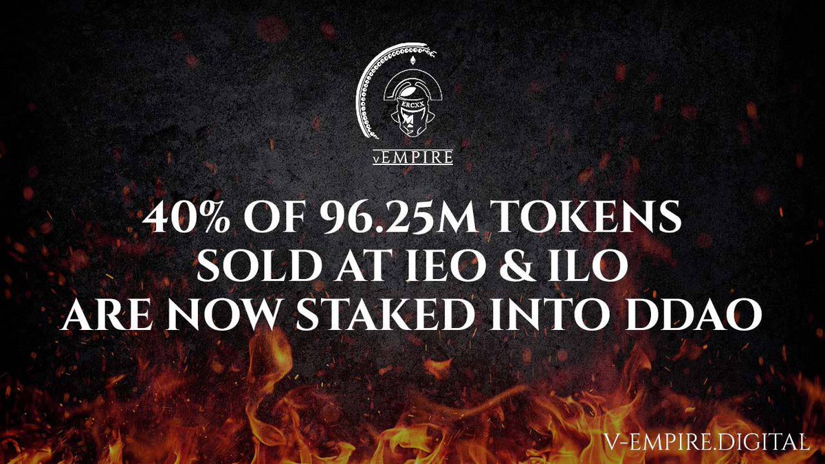 GideonHope7's tweet photo. Hey guys 40% of #VEMPs ILO & IEO Is now Staked.
HUGE news guys, 40% of our supply sold in our initial offerings is now in the #DDAO with over 38,000,000+ #VEMP staked 🔥
With the implementation of our #xVEMP ownership access to #Metaverse pools .
@vEmpiredigital https://t.co/qXImtydrwt