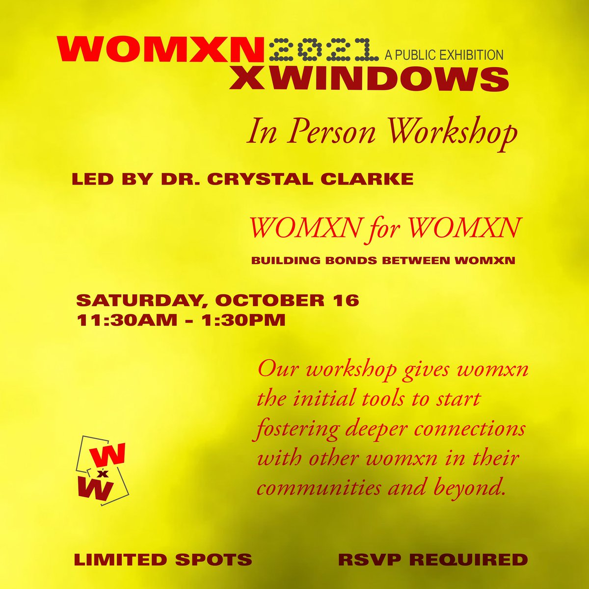 Discover tools to start fostering connection with #womxn in your communities and beyond - join us for a FREE in-person #workshop with social psychologist Dr. Crystal Clarke this Saturday, Oct 16 at 11:30am at Murmurs in #DTLA >>> Sign up here: docs.google.com/forms/d/e/1FAI…
