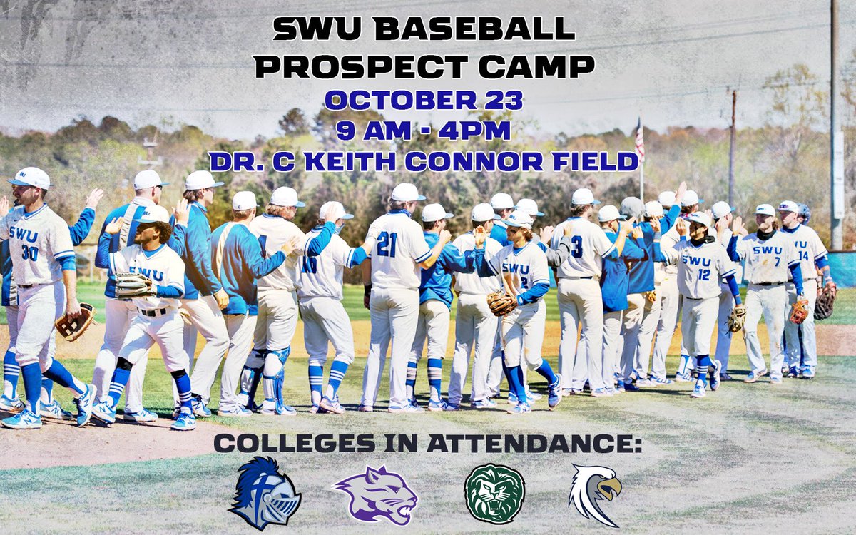 SWUWarriors's tweet photo. Do you have what it takes to be a Warrior?
@SWUBaseball has an upcoming Prospect Camp this semester: Oct. 23
Young Harris, Piedmont, and Toccoa Falls Baseball will also be in attendance
For more information and registration: https://t.co/nZb8r1uSPs
#TeamSWU https://t.co/YgbolELhlV
