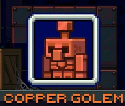 Fan_Minecraft7's tweet photo. И финальный представленный нам моб – Copper Golem(Медный Голем). Функционал его заключается в том, что он будет в случайном порядке нажимать на медные кнопки, а также он может окисляться. Что произойдёт с големом после окисления? Весь ли это функционал голема? Неясно... https://t.co/Gx5xV2qmu5