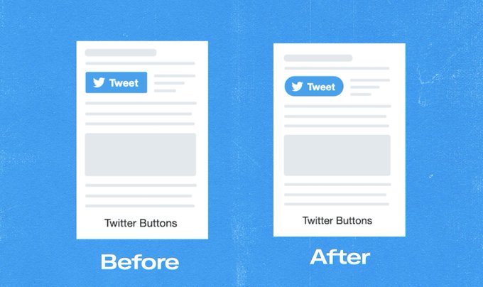 We've refreshed embedded buttons to be more in line with Twitter's visual design language. You can already