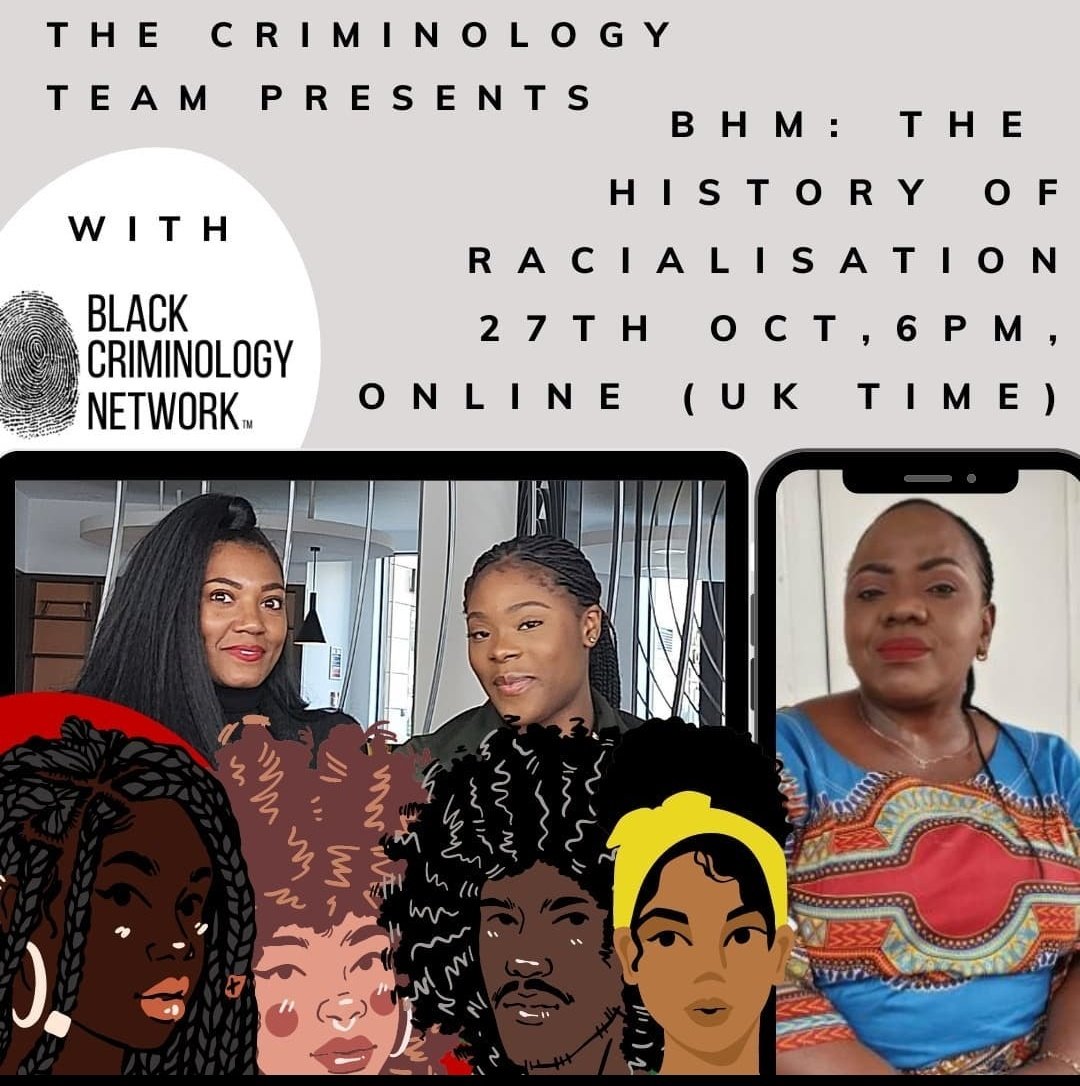 The Black Criminology Network CIC™️ (@thebcnetwrk) on Twitter photo Just your daily reminder about our monthly event AND an event we're partnering on.
<a href="/crimatuon/">Thoughts from the Criminology Team</a> <a href="/msoulfires/">Dr Martin Glynn</a> <a href="/Stephan55651842/">Stephanie Richards</a> <a href="/Criminolojen/">Jen | The Plantain Authority (intermittently here)</a> Networking Event Tickets: eventbrite.co.uk/e/black-crimin…
BHM & History of Racialisation Tickets: eventbrite.com/e/bhm-and-the-… Just your daily reminder about our monthly event AND an event we're partnering on.
<a href="/crimatuon/">Thoughts from the Criminology Team</a> <a href="/msoulfires/">Dr Martin Glynn</a> <a href="/Stephan55651842/">Stephanie Richards</a> <a href="/Criminolojen/">Jen | The Plantain Authority (intermittently here)</a> Networking Event Tickets: eventbrite.co.uk/e/black-crimin…
BHM & History of Racialisation Tickets: eventbrite.com/e/bhm-and-the-…