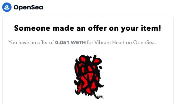 NIAMOR93345495's tweet photo. First offer ! 
That day has arrived ! 
So proud and happy !!!!!
#nft #firstbid #opensea #art #dayone https://t.co/we4SCILdwS