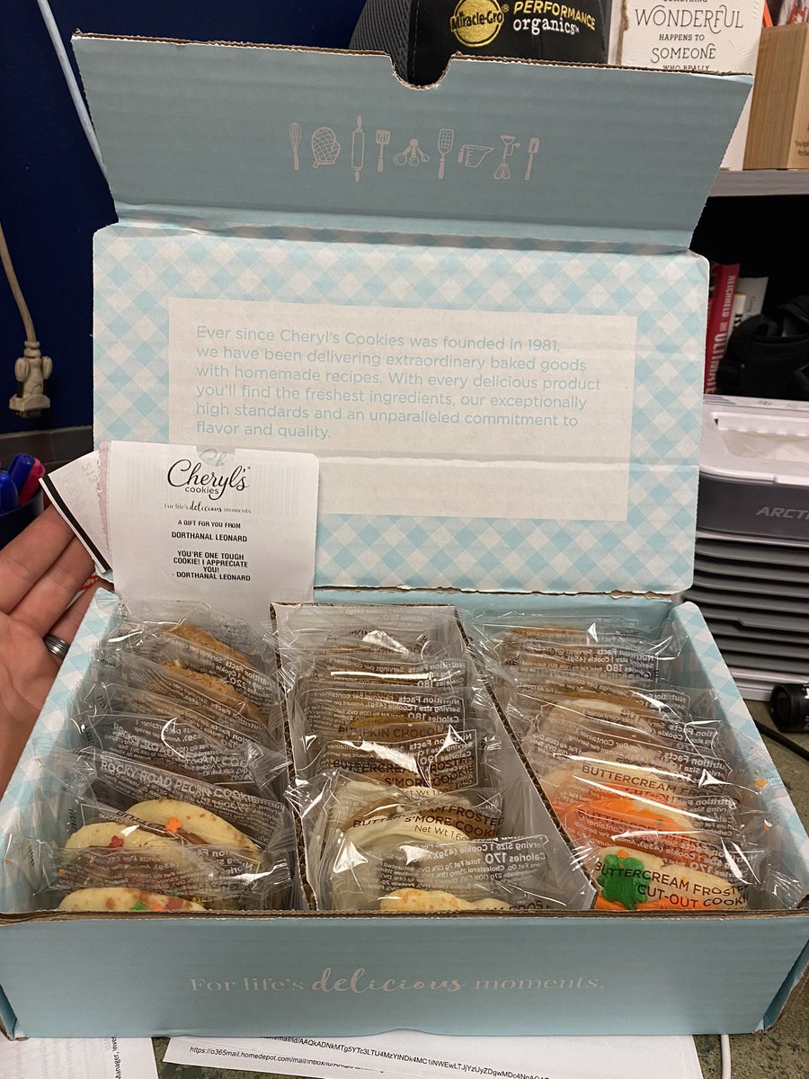 samer ahmad (@samerahmadthd) on Twitter photo As if I didn’t already work for the best company on the planet they had to sweeten the deal with some Cheryl’s cookies! Thank you <a href="/DorthanalL/">Dorthanal Leonard</a> for the awesome gesture! As if I didn’t already work for the best company on the planet they had to sweeten the deal with some Cheryl’s cookies! Thank you <a href="/DorthanalL/">Dorthanal Leonard</a> for the awesome gesture!