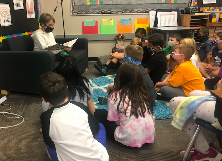 MrsFritschie's tweet photo. When your brother chooses your class to read to!
#DragonsLoveTacos
@Rubingo 
@MillCreek512 @MillCreekLxPTA @theSMSD https://t.co/j5OJEM91ZN