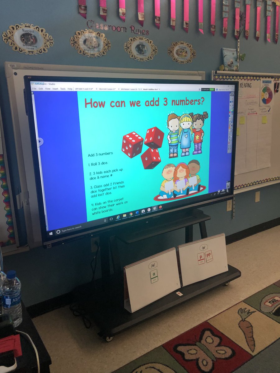 SumerHumphrey's tweet photo. First grade students are using dice and dry erase boards to practice adding 3 numbers. @BTCSCurriculum https://t.co/D3Wphy1HD8