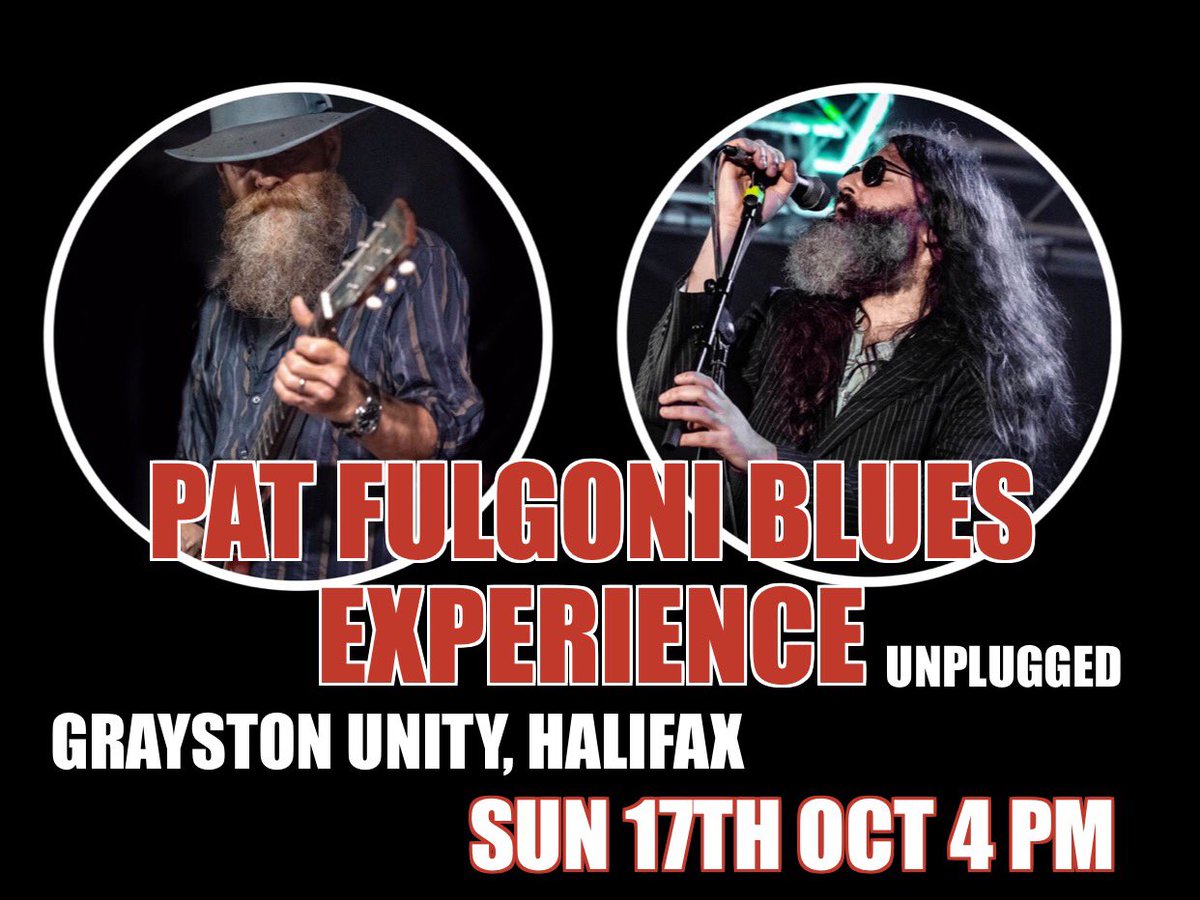 patfulgoni's tweet photo. Looking forward to the next Pat Fulgoni Blues Experience unplugged gig, this time with #ChilloAngelini at the mighty #GraystonUnity, Halifax Sunday! 

EVENT https://t.co/5R4goqjEIL

ALBUM https://t.co/TwedRUVqnu “Fulgoni could sing a pearl from its oyster” (Billboard Mag USA) https://t.co/X9HV1LjEN1