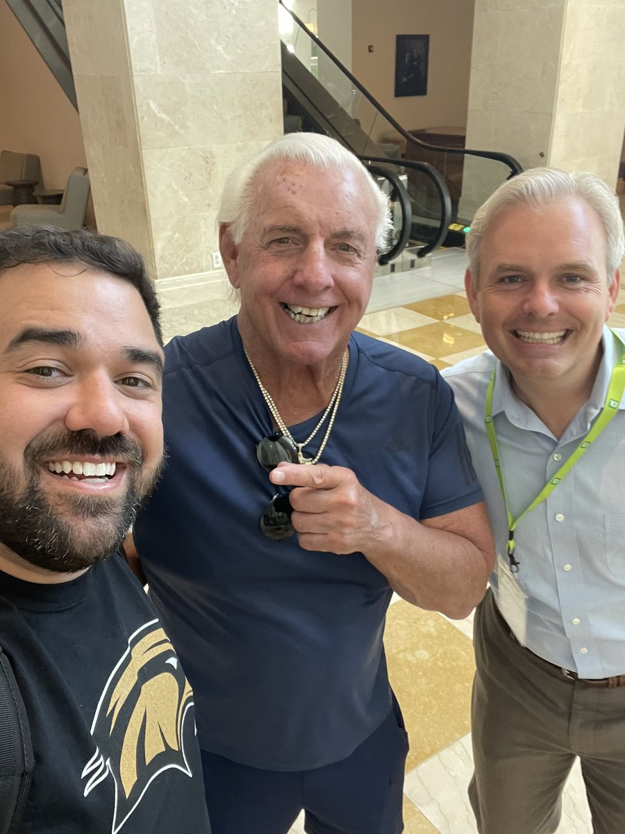 ChasChamber's tweet photo. #WOOO We are ready to kick off #MLVTampa presented by @TDBank_US  🥳 And look who we found…@RicFlairNatrBoy 🤩 https://t.co/2mQSIuqtfB