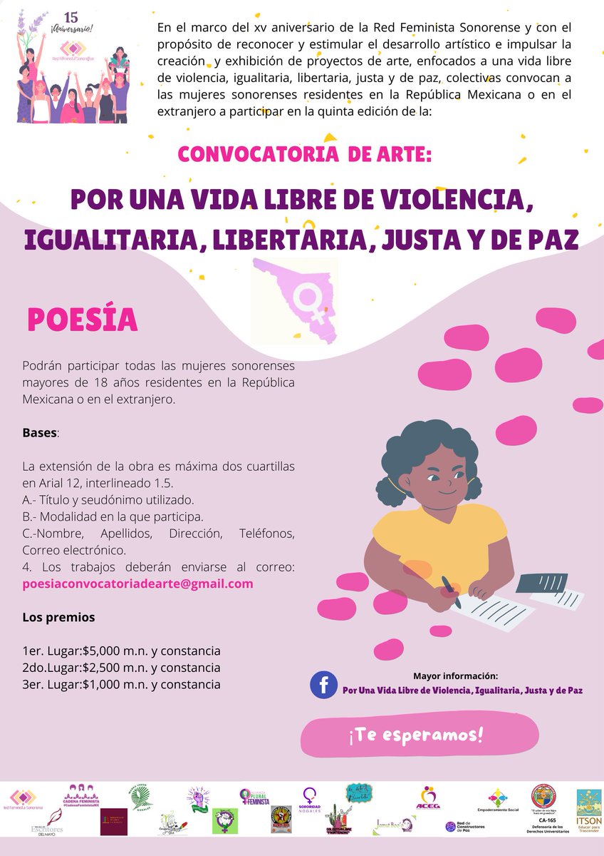 LolaaHergil's tweet photo. 23 colectivas sonorenses invitan a participar en la convocatoria de arte para reconocer a las artistas, creadoras, periodistas, escritoras que a través de sus espacios buscan una vida libre de violencia, igualitaria, libertaria, justa y de paz. https://t.co/GjWqky5cXh