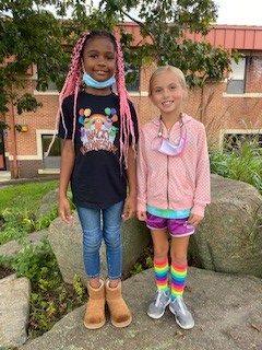 SWSelem's tweet photo. Lacey with her new Wacky Wednesday shirt, and Stella with some wacky socks...loving spirit week over here @SWSelem!! https://t.co/Zh6ETC6CLk