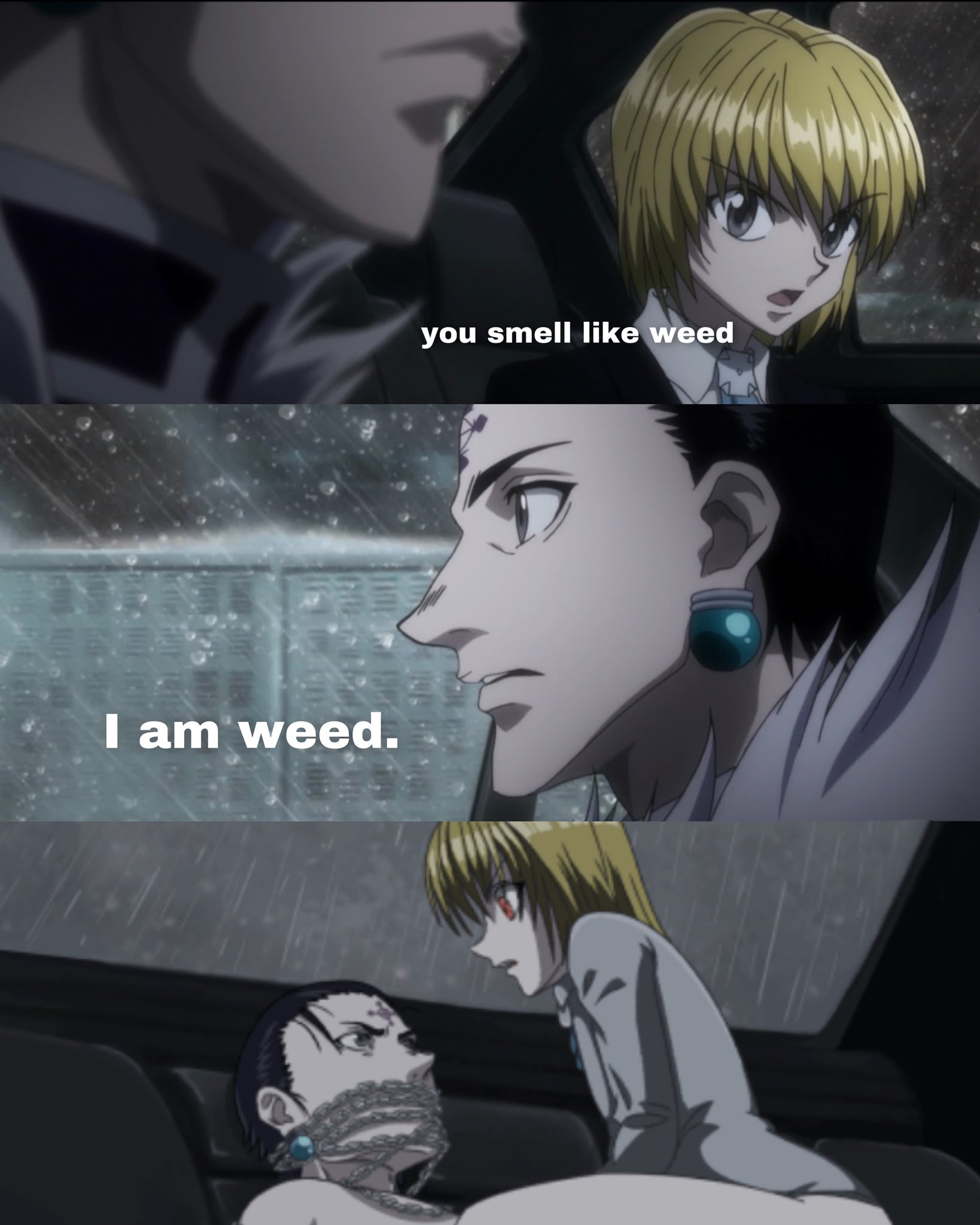 meme but with Leorio and Kurapika