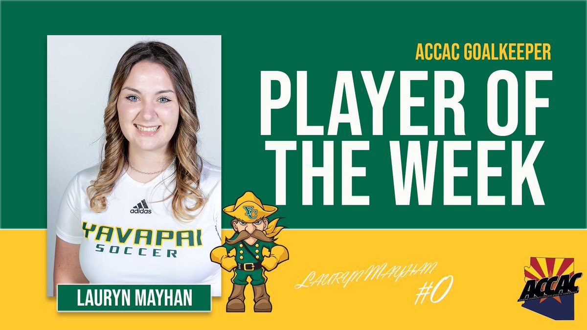 Yavapai_WSOC's tweet photo. Congrats @emmaa1varez  and @Laurmay_8  on earning ACCAC Player of the Week honors 👏👏

Full story ➡️ https://t.co/fiOAAQ47KW

#RoughriderProud https://t.co/6MGvLWtCAU