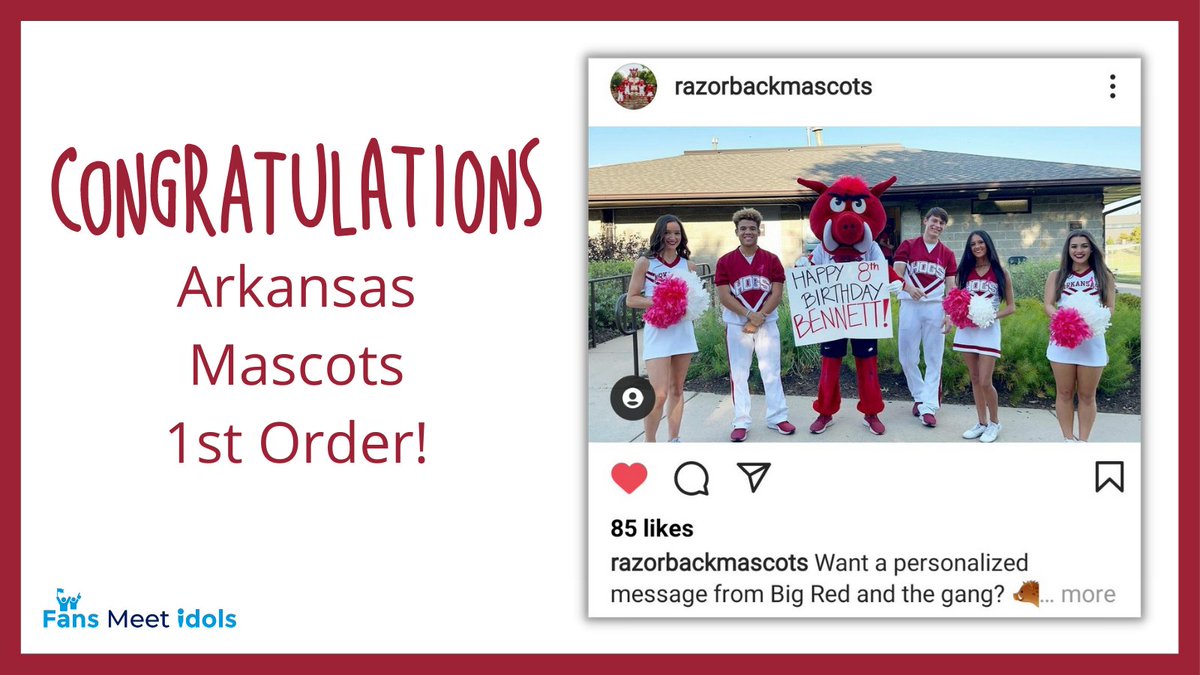 FansMeetIdols's tweet photo. Congrats @RazorbackBigRed on your 1st Order though @FansMeetIdols  #WoooPigSooie https://t.co/jwBih2E71o
