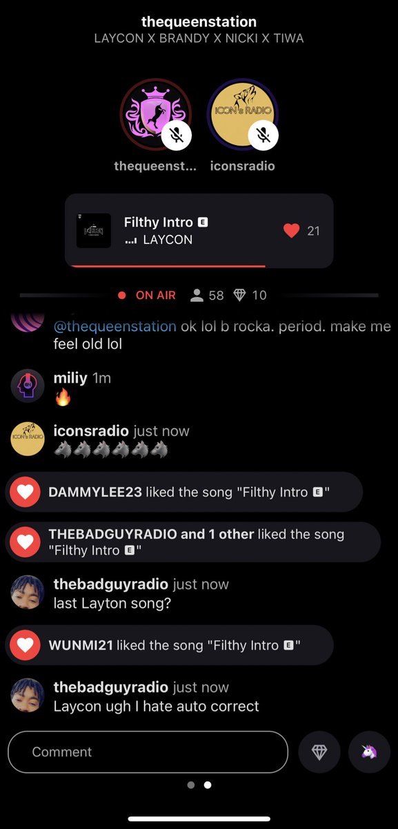 LayconRadio's tweet photo. We have come  to the end of the Laycon x Nicki x Brandy x Tiwa savage party with @TheQueenStation , @FactsTiwa @LegionBrandy. Thank you everyone who participated❤️❤️. 
See you all tomorrow for Part 2 on #iCONsRadio 6PM WAT/ 12PM CST. https://t.co/7CqKjtTf0i