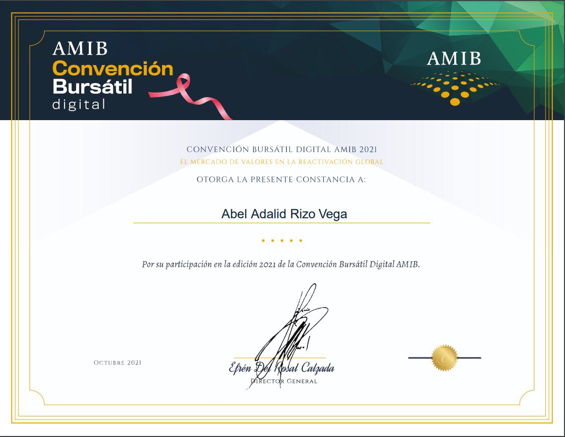 Lae_Adalid's tweet photo. @AMIB_Valores
#Conversión #Bursatil
Asesores de inversiones
Excelente exponencial de todos los participantes
#TRMX #bolsadevalores #BolsaMX
#TRADINGTIPS #Traders #PortafolioDeInversion
#TradingJournalMX https://t.co/8qveDpm7Y6