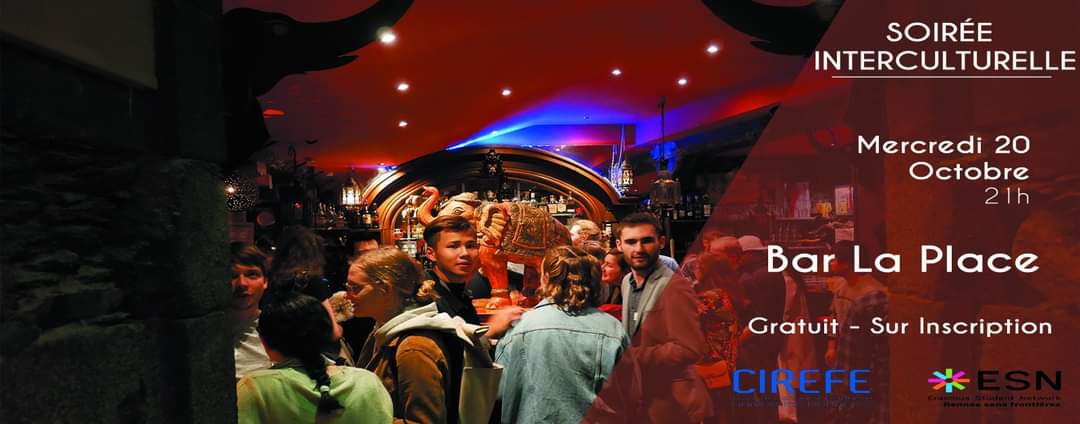 CIREFE's tweet photo. Retour des Soirées interculturelles ! #1, mercredi 20 octobre, bar LaPlace https://t.co/XyxdWaK6aw