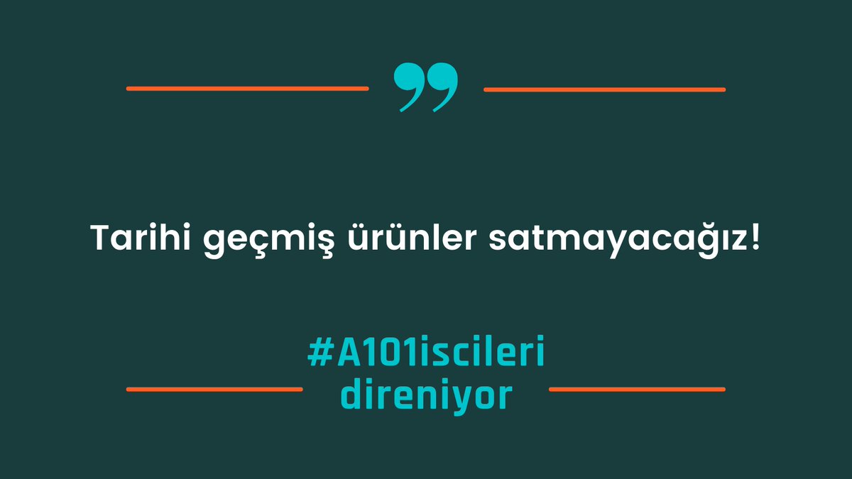 A101 işçilerinin sesine kulak verilmeli! 

A101 işçileri tarihi geçmiş ürün satma dayatmasını kabul etmedikleri için baskı ve mobbingle sindirilmeye çalışılıyor. Sinmeyen işçiler işten atılıyor. 

#A101İşçileriDireniyor