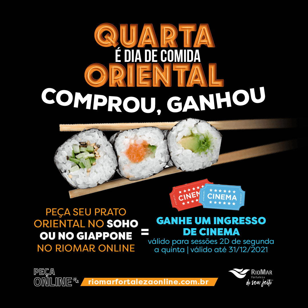 Pra ajudar essa quarta que tá parecendo uma segunda, que tal ganhar um ingresso e garantir um cineminha?  riomarfortalezaonline.com.br/produto-tag/pr… #cinema #sushi #riomarfortaleza #promocao