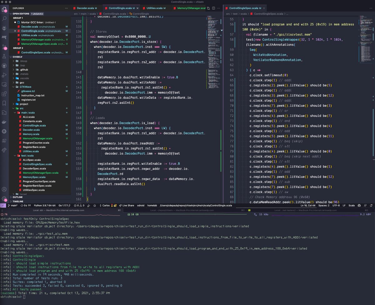 carlosedp's tweet image. Thrilled that the sample program from “Digital Design and Computer Architecture” book by Sarah and David Harris now works on ChiselV, my RISC-V core!
Chisel is great to build and test hardware designs.
@risc_v @chisel_lang #RISCV
github.com/carlosedp/chis…