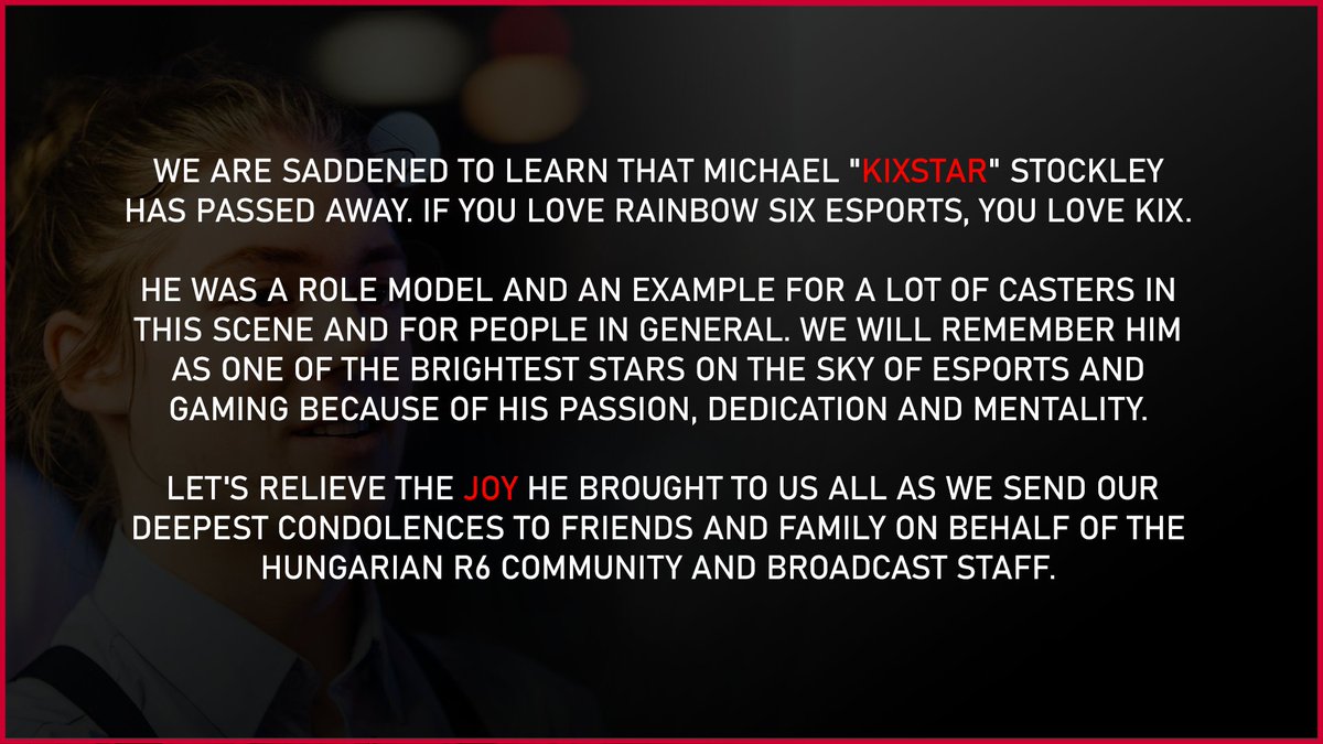 Rest easy <a href="/KiXSTArTV/">Michael Stockley</a> 🖤❤️

Why Siege community loves (and always will) KiXSTAR:
youtu.be/XScG2tj5-HU