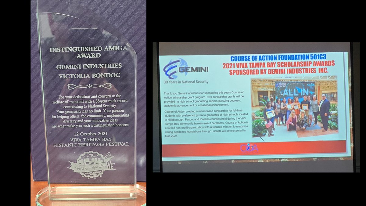 We are very proud that the Viva Tampa Bay Hispanic Heritage celebration recognized Gemini CEO Victoria Bondoc as the 2021 Amiga Award winner for her dedication, generosity, and passion for helping others.