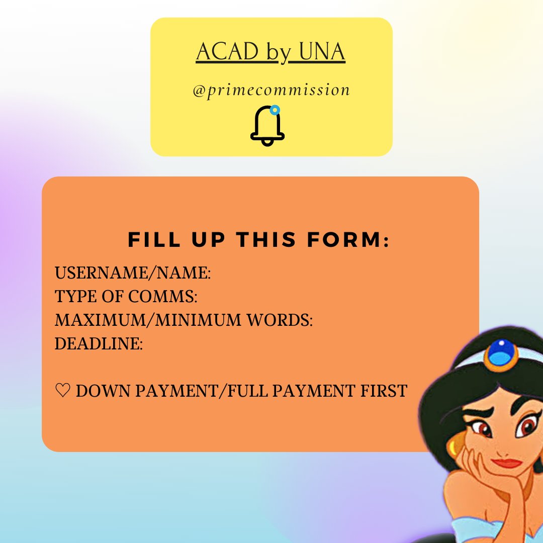 •` UNA | academic commissions tweet media