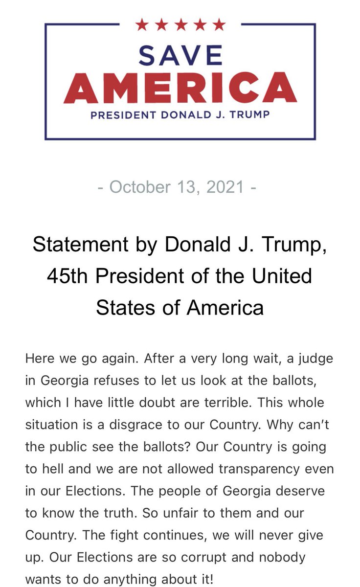 RSBNetwork's tweet photo. Statement by Donald J. Trump, 45th President of the United States of America https://t.co/3cRF2lPNWK