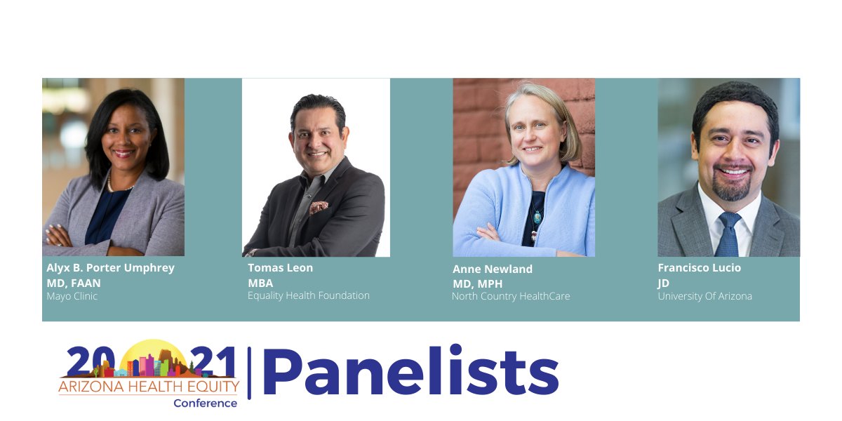 AZHealthEquity's tweet photo. Who else is excited about this year’s panel session? We know we are! This year’s panel includes speakers from @equalityhealth, @MayoClinic, @NorthCountryHC and @uazmedphx! #AzHEC2021 https://t.co/Uc7hDof9b4