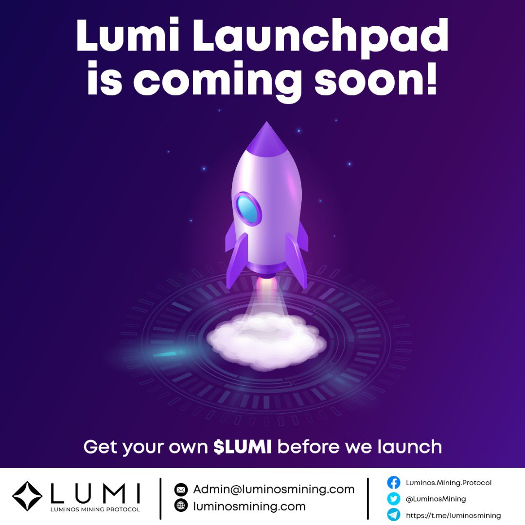 How are you, $LUMI’s lover! 🥰

We would like to announce you that our LUMI LAUNCHPAD is nearly there 🥳🥳

Very soon you will be able to use our Launchpad for your own conveniences 💃😎🆒

Stay with us for more info and more project to come 🦾🦾
#lumicoin #launchpad #fandomsio