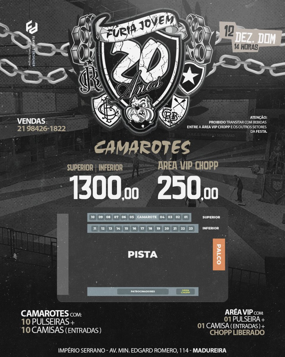 FuriaOficial01's tweet photo. CAMAROTES A VENDA! 🔥⭐

Garanta já seu camarote para curtir a Festa de 20 Anos da Fúria Jovem do Botafogo da melhor forma possível. https://t.co/PhqDSDY2Pd