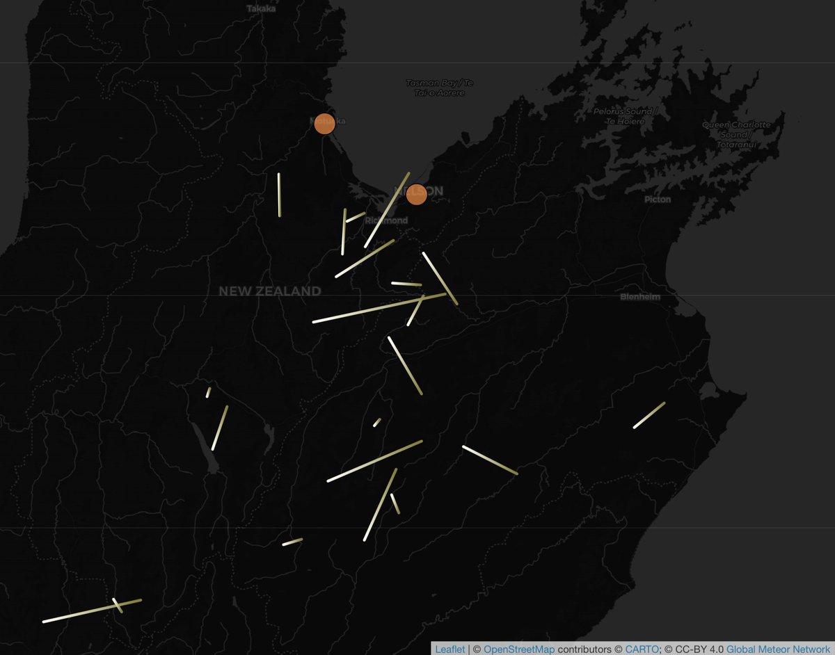TasmanSkies's tweet photo. 83 meteors detected over the Top Of The South last night on #NZ0002 #GMN #RMS #meteorcam 
You too can collect data for meteor monitoring researchers, think of it like a teeny telescope you have permanently up that you never need to put away, and it only costs ~NZ$350 (ask me how) https://t.co/345g3dQWdN